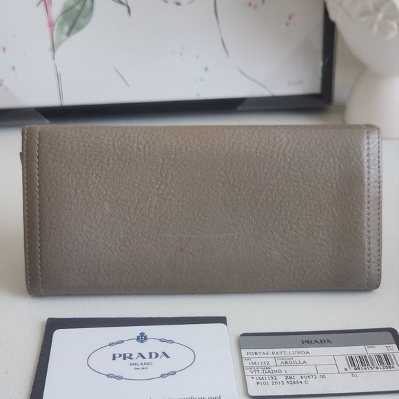 PRADA grey long leather wallet - Picture 2 of 10